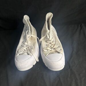 Classic White converse all star platforms-size 10-#413